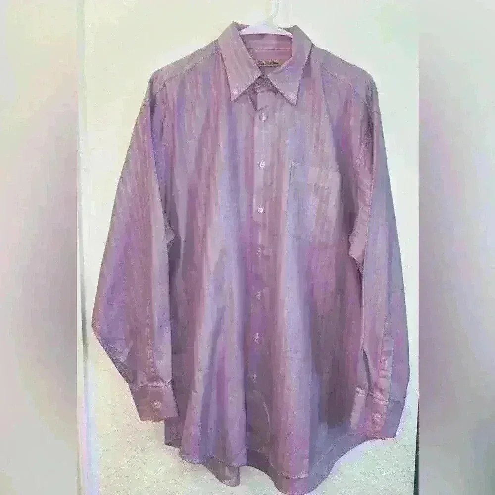Peter Millar Men’s Striped Long Sleeve Button Down Dress Shirt Size Large